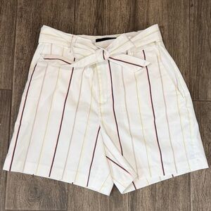 Banana Republic High Waist White Striped Shorts